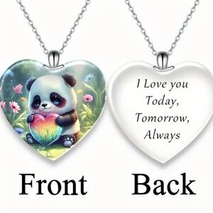 Panda Heart Shaped Necklace